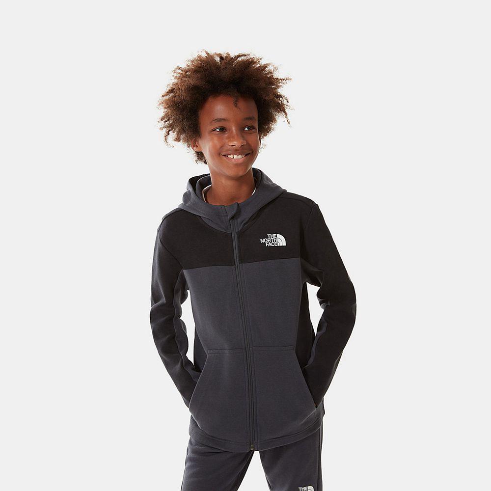 The North Face Slacker Zip-Up Αγόρια Φούτερ Hoodie - Γκρι / Μαυρα (PXBY51624)